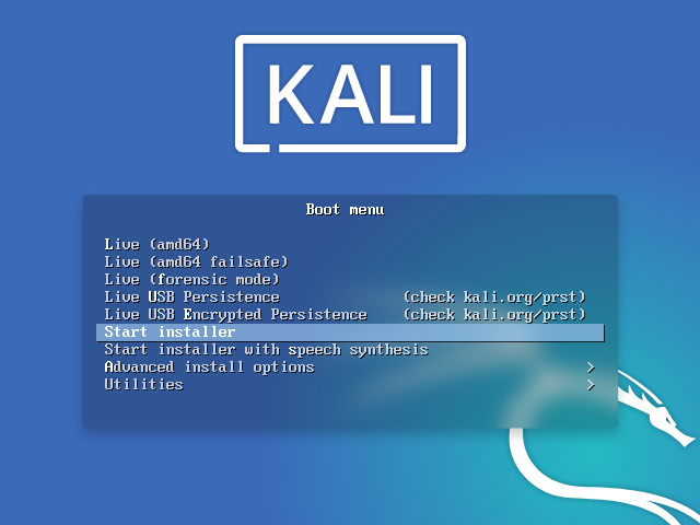 Start installer 화면